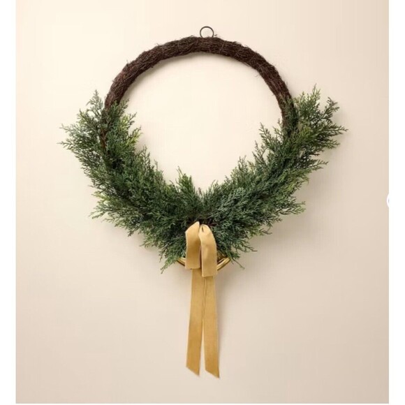 26" Faux Cedar Hoop Christmas Wreath w/ Bell Ornaments - Hearth & Hand Magnolia